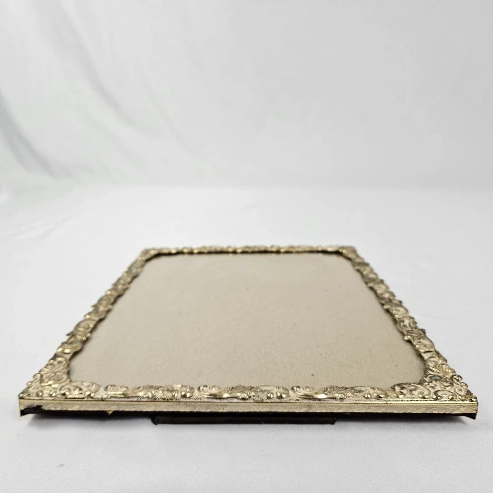 Vintage Brass Filigree Picture Frame 8